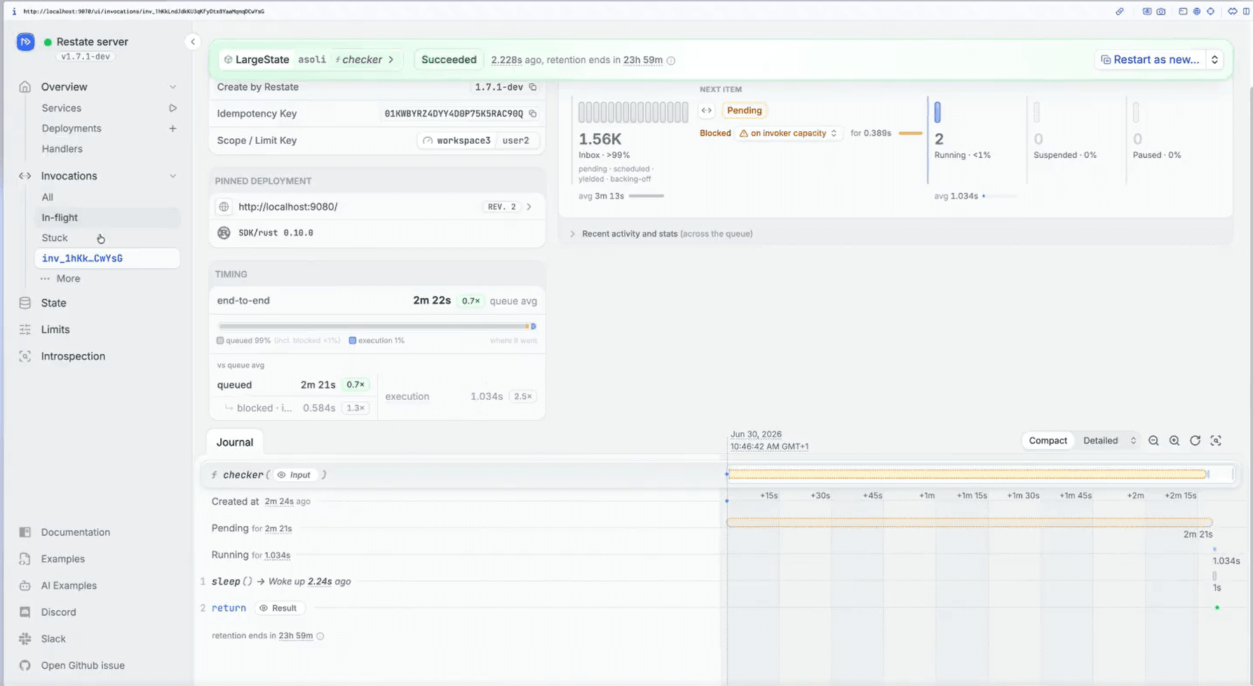A prototype of Restate's UI for vqueues