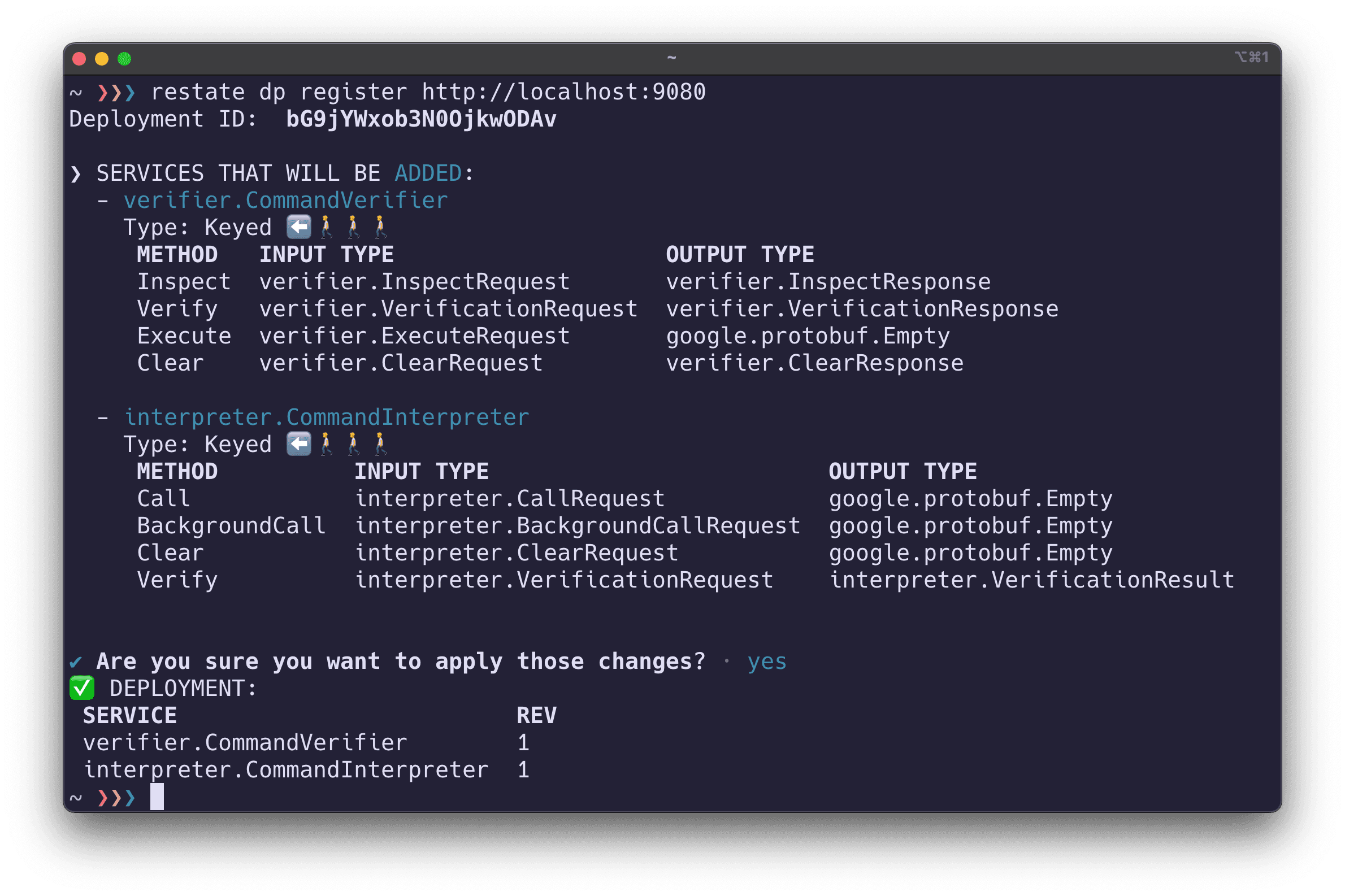 Registering service deployments with the CLI.