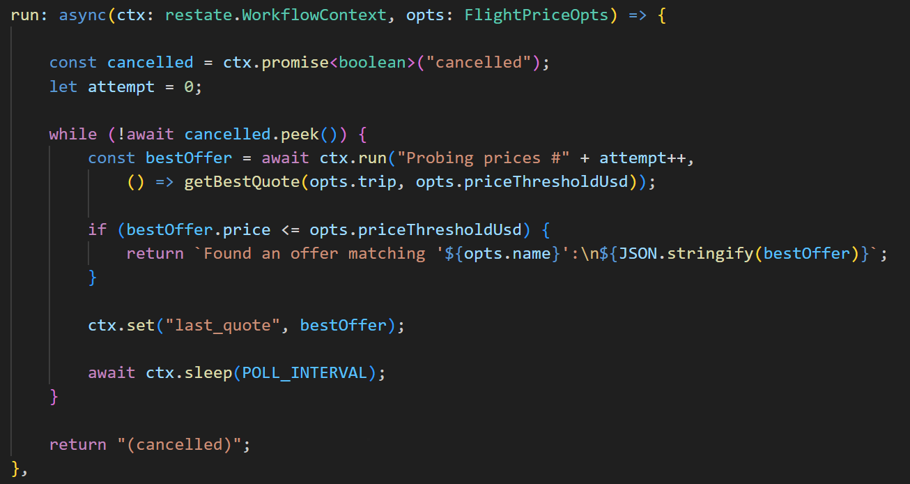 Flight task code